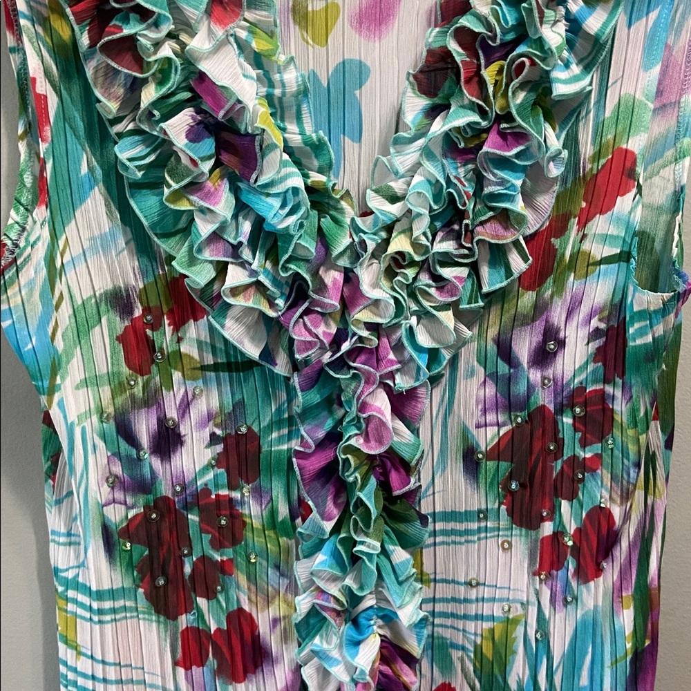 Kenar Multicolor Ruffled Blouse - Picture 2 of 5